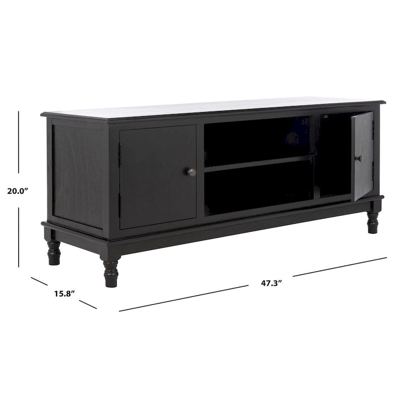 Mobile TV rustico con 2 ante e 2 ripiani aperti – 119 cm L x 40 cm P x 50 cm H