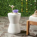 Tavolino d'appoggio in cemento per interni ed esterni – 30x30x43 cm, design moderno curvo
