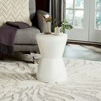 Tavolino d'appoggio in cemento per interni ed esterni – 30x30x43 cm, design moderno curvo
