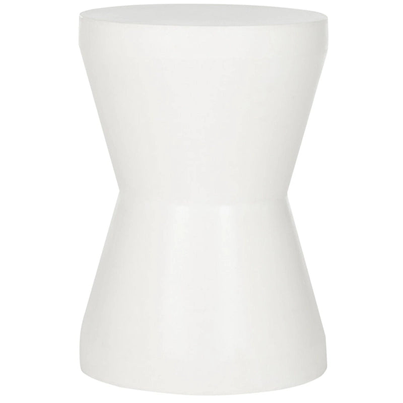 Tavolino d'appoggio in cemento per interni ed esterni – 30x30x43 cm, design moderno curvo