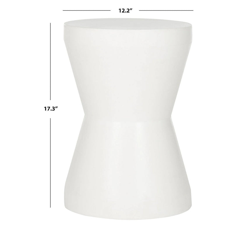 Tavolino d'appoggio in cemento per interni ed esterni – 30x30x43 cm, design moderno curvo