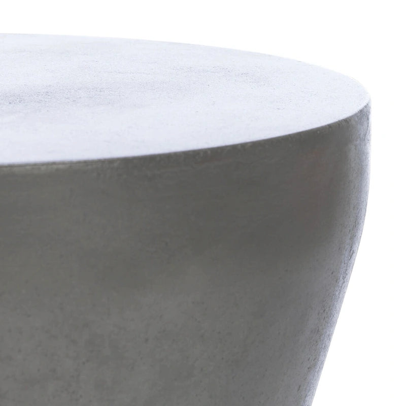 Tavolino d'appoggio in cemento per interni ed esterni – 30x30x43 cm, design moderno curvo