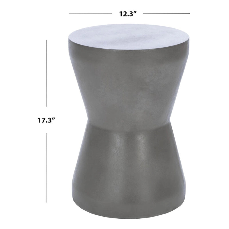 Tavolino d'appoggio in cemento per interni ed esterni – 30x30x43 cm, design moderno curvo