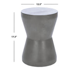Tavolino d'appoggio in cemento per interni ed esterni – 30x30x43 cm, design moderno curvo