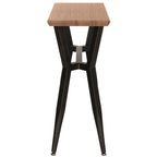Consolle Mid-Century con piano in rovere rustico e struttura aperta in metallo nero – 39Lx14Px31A