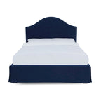 Letto contenitore in tessuto imbottito blu navy – Design moderno per camera da letto