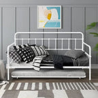Divano letto con struttura in metallo e letto estraibile