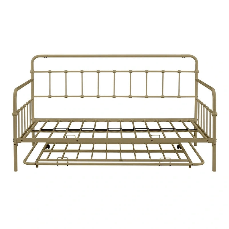 Divano letto con struttura in metallo e letto estraibile