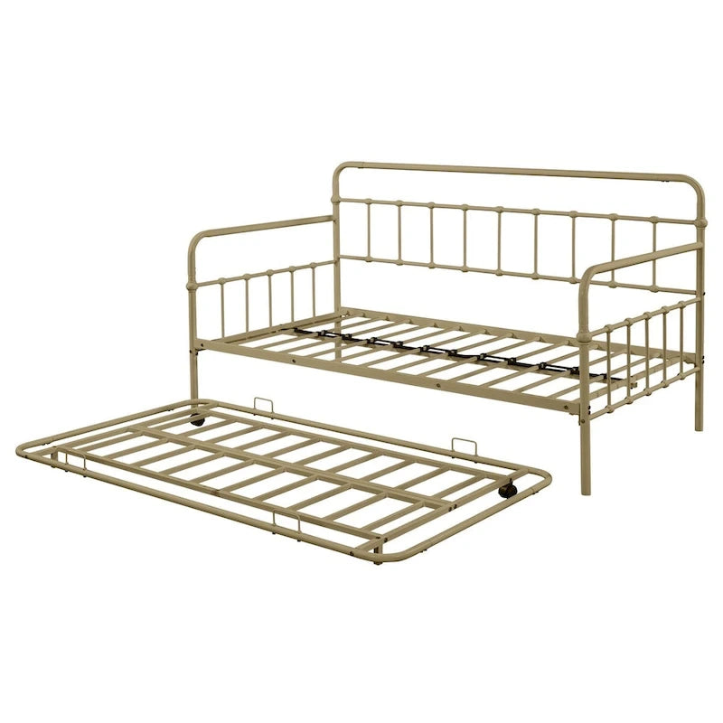 Divano letto con struttura in metallo e letto estraibile