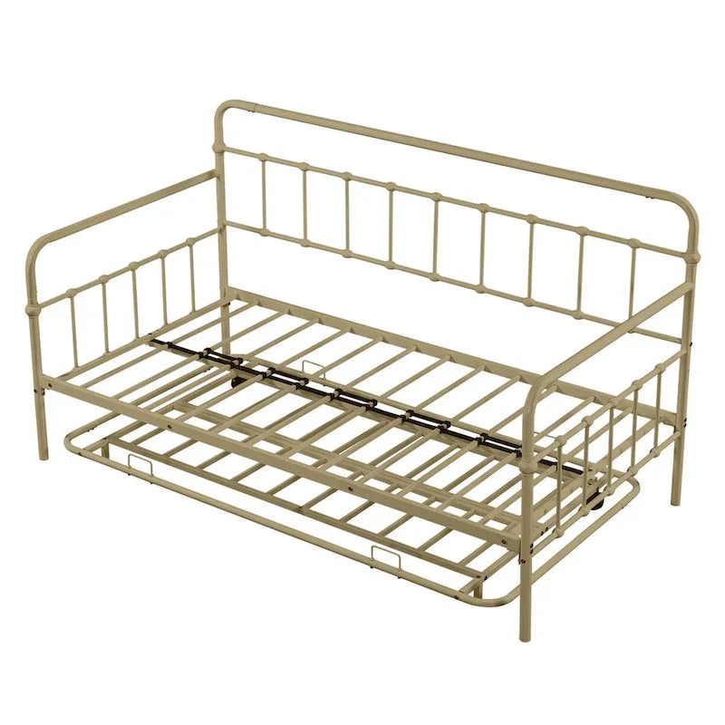 Divano letto con struttura in metallo e letto estraibile