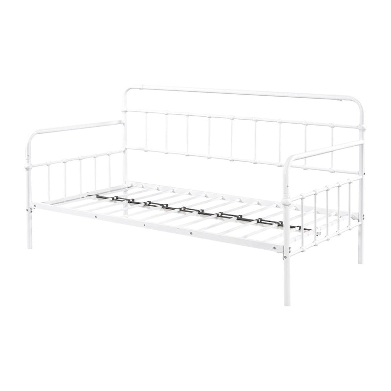 Divano letto con struttura in metallo e letto estraibile