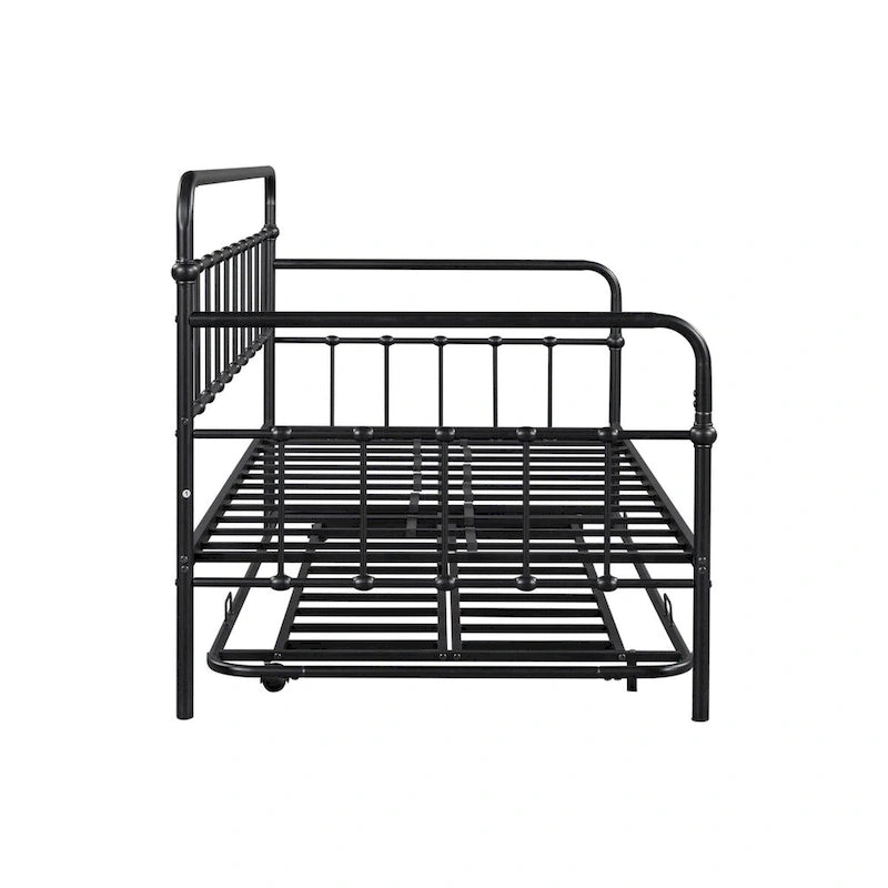 Divano letto con struttura in metallo e letto estraibile