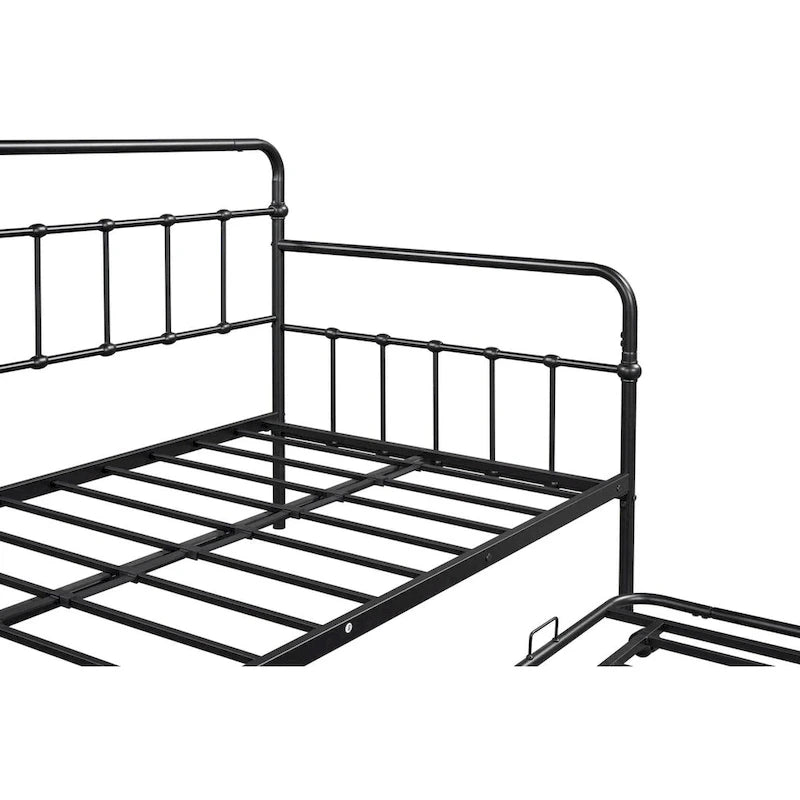 Divano letto con struttura in metallo e letto estraibile