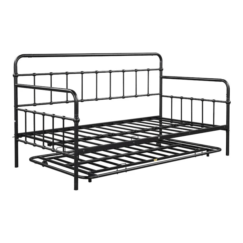 Divano letto con struttura in metallo e letto estraibile