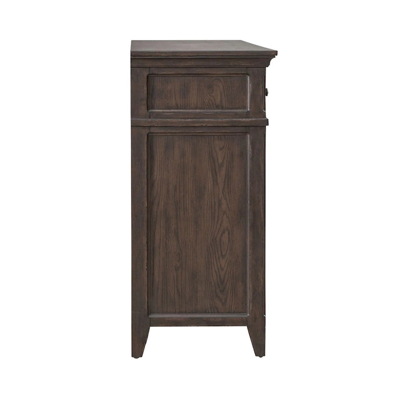 Cassettiera Saddle Brown a 8 cassetti con rivestimento in cedro, cassetti superiori foderati in feltro e ferramenta anticata