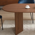 Tavolo da pranzo ovale in legno di noce da 198 cm per sala da pranzo