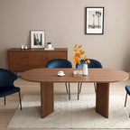 Tavolo da pranzo ovale in legno di noce da 198 cm per sala da pranzo