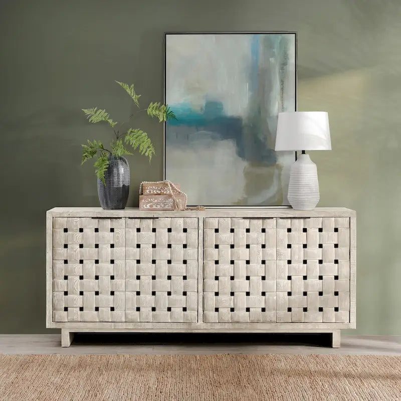 Madia credenza a 4 ante in legno di pino riciclato – Stile rustico Bast