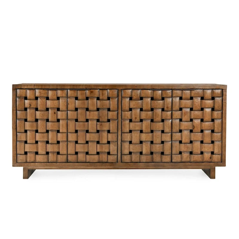 Madia credenza a 4 ante in legno di pino riciclato – Stile rustico Bast