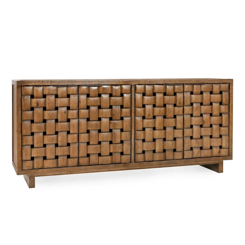 Madia credenza a 4 ante in legno di pino riciclato – Stile rustico Bast