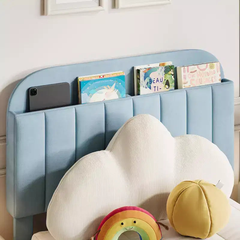 Garvee Struttura Letto Singolo con Cassetto, Letto Imbottito in Velluto con Testiera Contenitore, Nessuna Rete a Molle Necessaria, Facile da Montare