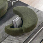 Poltrona moderna girevole a botte a due posti con 4 cuscini e pouf contenitore