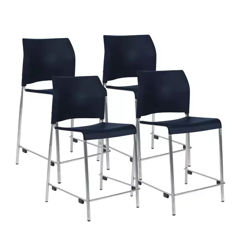 Sgabello da bar per altezza bancone in plastica della collezione Jody, confezione da 4, di Hampden Furnishings