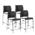 Sgabello da bar per altezza bancone in plastica della collezione Jody, confezione da 4, di Hampden Furnishings