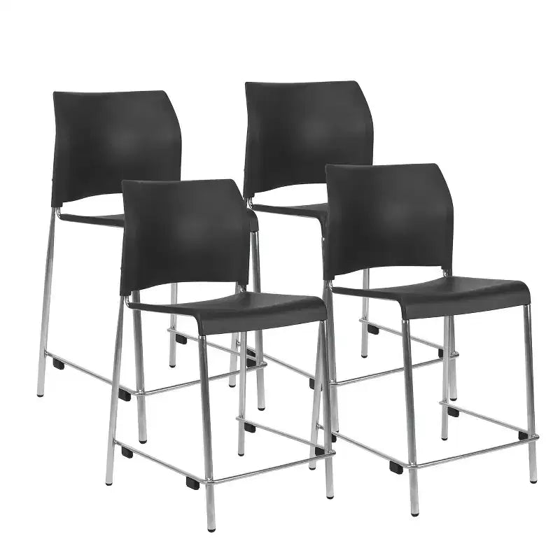 Sgabello da bar per altezza bancone in plastica della collezione Jody, confezione da 4, di Hampden Furnishings