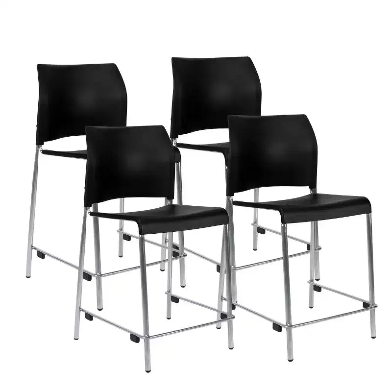 Sgabello da bar per altezza bancone in plastica della collezione Jody, confezione da 4, di Hampden Furnishings