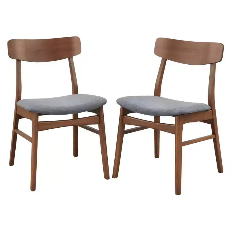 Buylateral Set di 2 sedie da pranzo in legno di gomma massiccio Wave