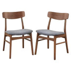 Buylateral Set di 2 sedie da pranzo in legno di gomma massiccio Wave