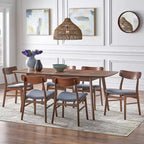 Buylateral Set di 2 sedie da pranzo in legno di gomma massiccio Wave