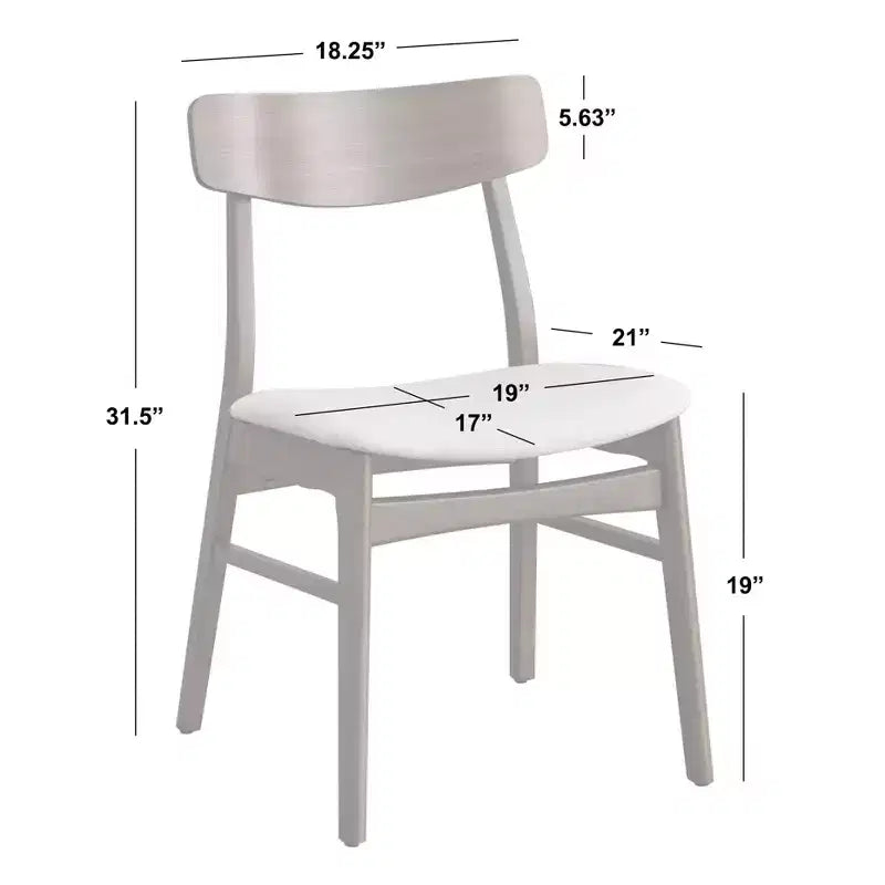 Buylateral Set di 2 sedie da pranzo in legno di gomma massiccio Wave