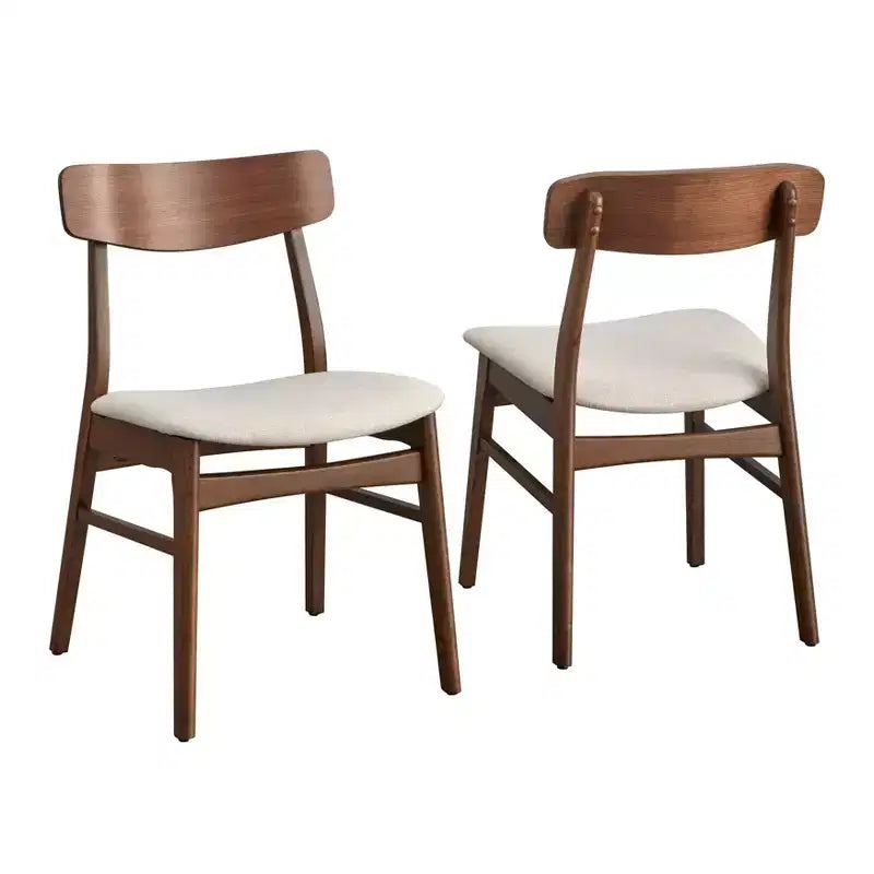 Buylateral Set di 2 sedie da pranzo in legno di gomma massiccio Wave