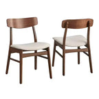 Buylateral Set di 2 sedie da pranzo in legno di gomma massiccio Wave