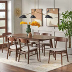 Buylateral Set di 2 sedie da pranzo in legno di gomma massiccio Wave
