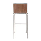 LumiSource Set di 2 sgabelli da bar Mason Mara da 30" Acciaio Inox Noce Pelle Sintetica
