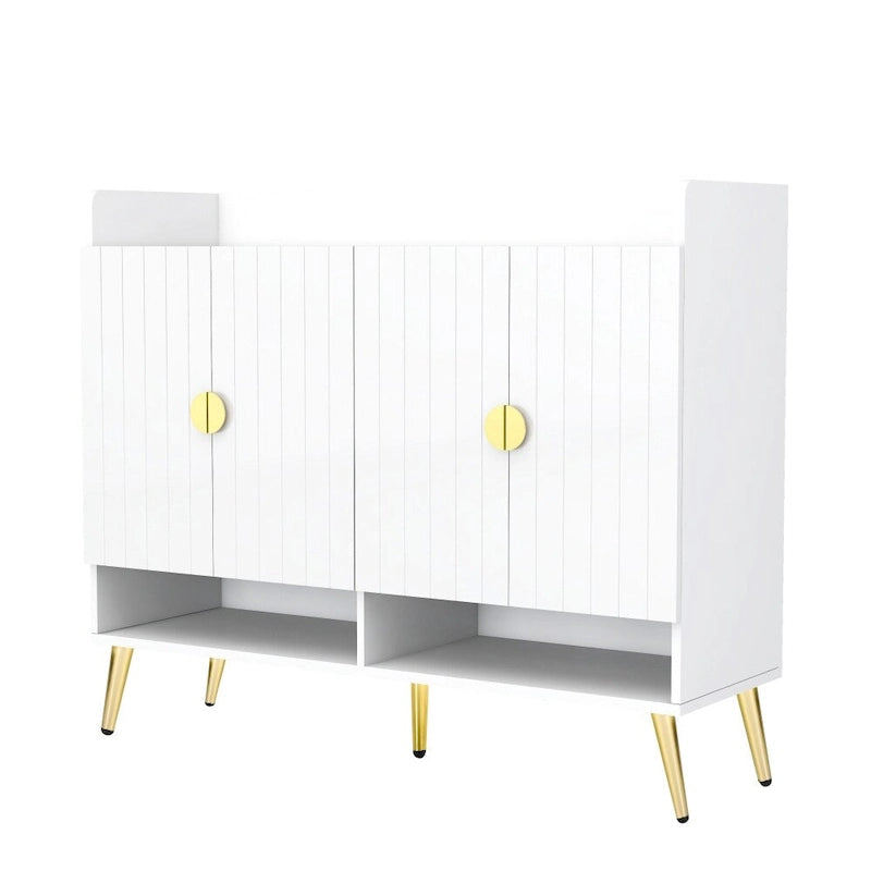 Scarpiere moderne in legno con ante e ripiani regolabili