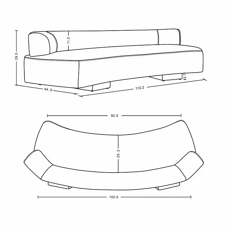 Manhattan Comfort Divano a 3 Posti (112") e 2 Poltrone Accent Chenille Verandah