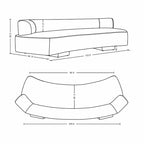 Manhattan Comfort Divano a 3 Posti (112") e 2 Poltrone Accent Chenille Verandah