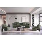 Manhattan Comfort Divano a 3 Posti (112") e 2 Poltrone Accent Chenille Verandah