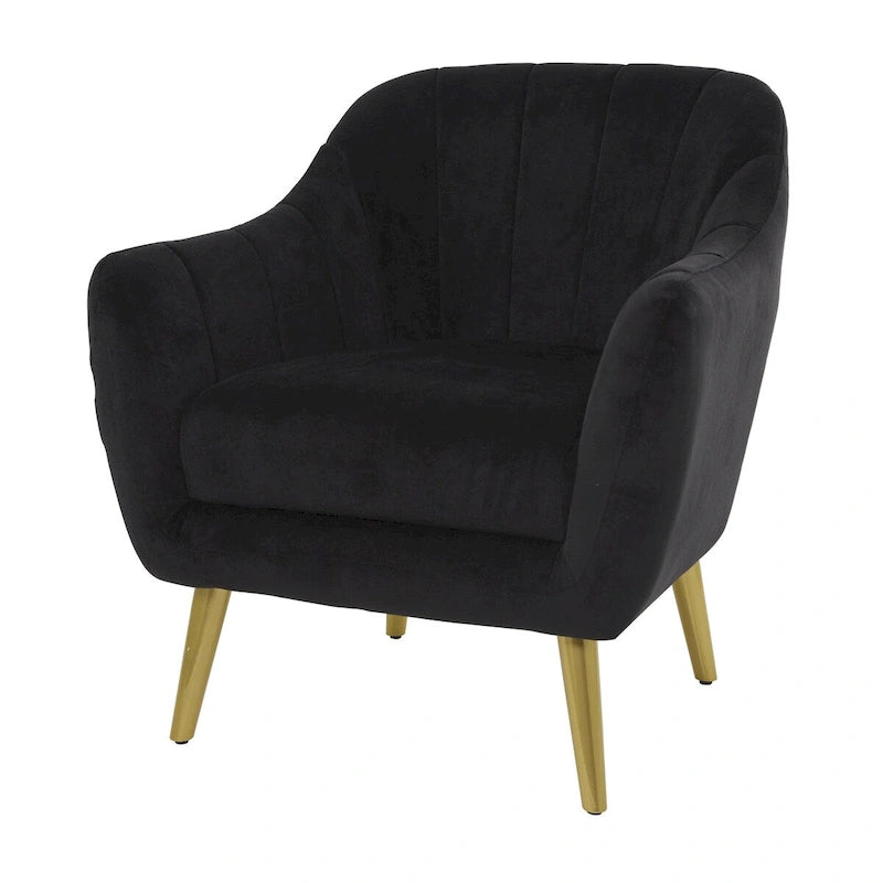 Poltrona da salotto in poliestere con seduta imbottita – nera, blu o gialla