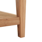 Tavolino da Caffè Quadrato in Vetro con Cornice in Legno di Olmo e Ripiano Rivestito in Lino – 40Lx40Px17A